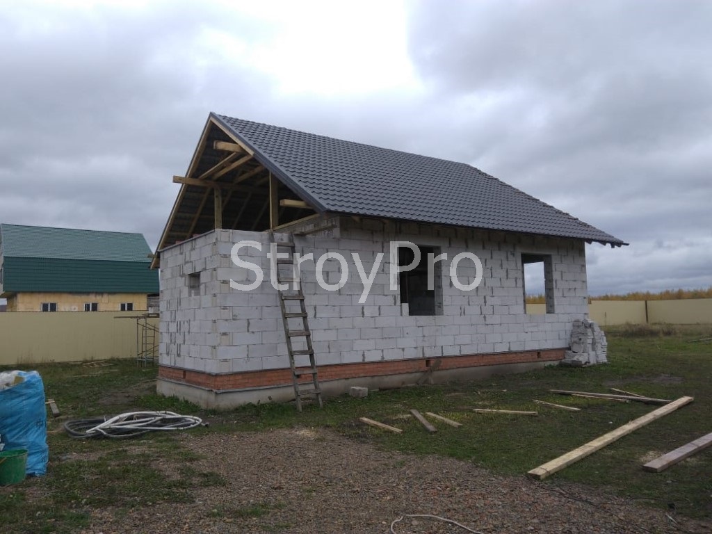 Строительство дома из газобетона (сибита), полный комплекс работ под ключ, мы выполнили работы по возведению дома по индивидуальному проекту в Томске поселок Аникино