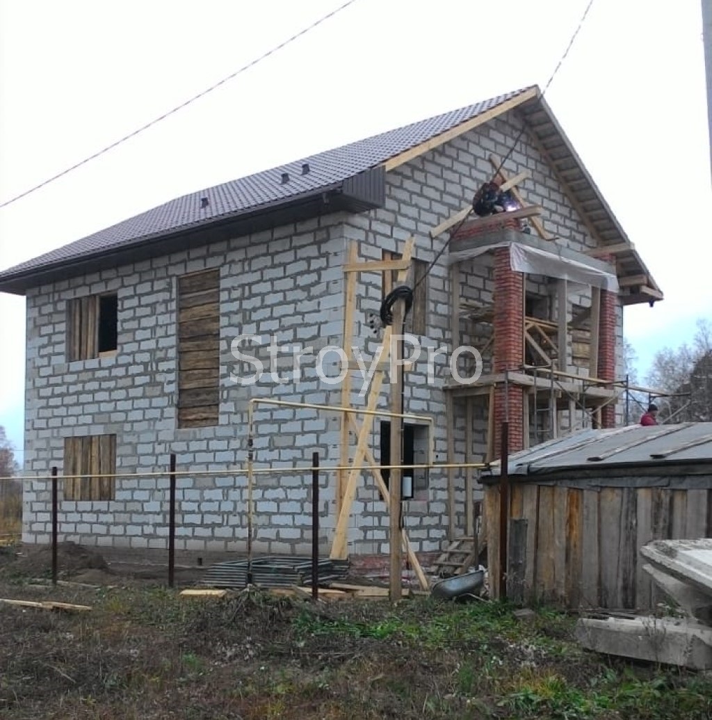 Строительство дома из газобетона (сибита) в Томске, полный комплекс работ под ключ, мы выполнили работы по возведению двухэтажного дома по индивидуальному проекту в Зональном